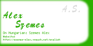 alex szemes business card